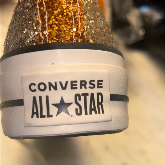 NWT Custom Converse Glittery Gold High-Tops US 9.5 - Picture 11 of 11